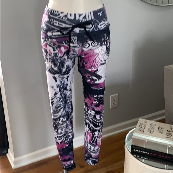 New leggings! Purple black and white. Super comfy. - Picture 1 of 3